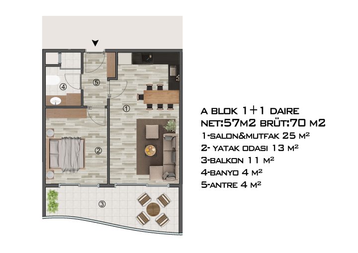 Mersin'de Satılık Modern 1+1 ve 2+1 Daireler - Havuz, Fitness ve Sosyal Olanaklar