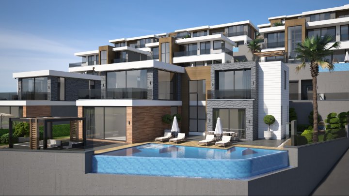 Villa For Sale in Alanya Kargicak with Pool and Sea View