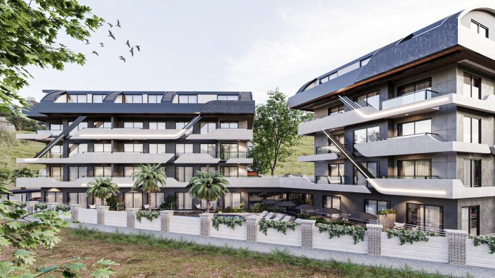 Appartements avec piscine et salle de sport à vendre à Cikcilli, Alanya - 1, 2, 3 chambres