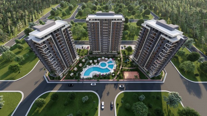 City Center Apartments with Pool and Sea View in Mezitli, Mersin