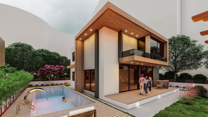 Charmerende 4-værelses villa med pool, 150 m fra stranden i Mersins Erdemli-distrikt