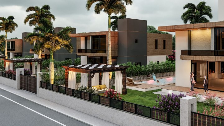 Charmerende 4-værelses villa med pool, 150 m fra stranden i Mersins Erdemli-distrikt