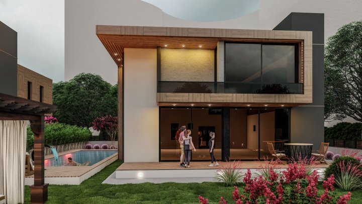 Charmerende 4-værelses villa med pool, 150 m fra stranden i Mersins Erdemli-distrikt