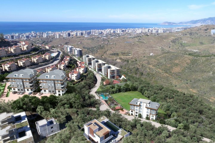 Alanya Kargıcak'ta Deniz Manzaralı 1+1,2+1 ve 3+1 Daireler