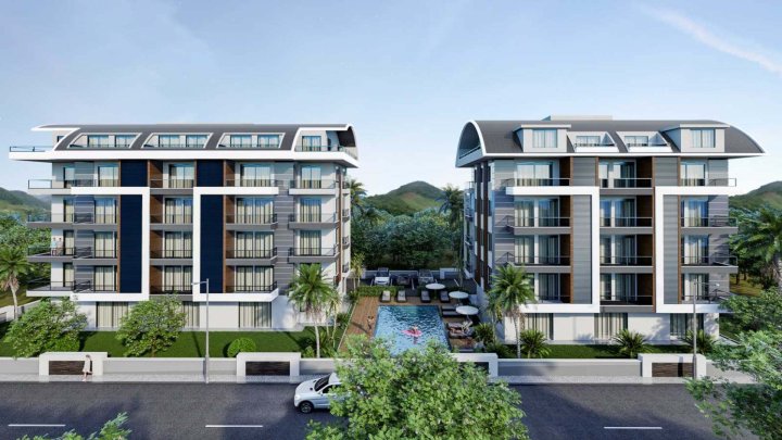 Apartamenty na sprzedaż w Oba, Alanya: jednostki 1- i 2-pokojowe z basenem