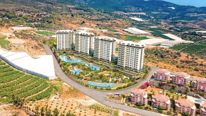 Apartament w Alanyi Mahmutlar na sprzedaż: 1-4 sypialnie, basen i widok na morze