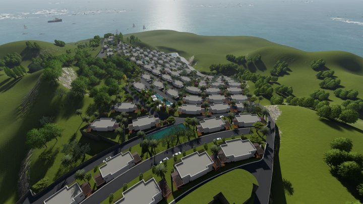 Maison de ville 1 chambre à vendre avec vue sur la mer à Bodrum