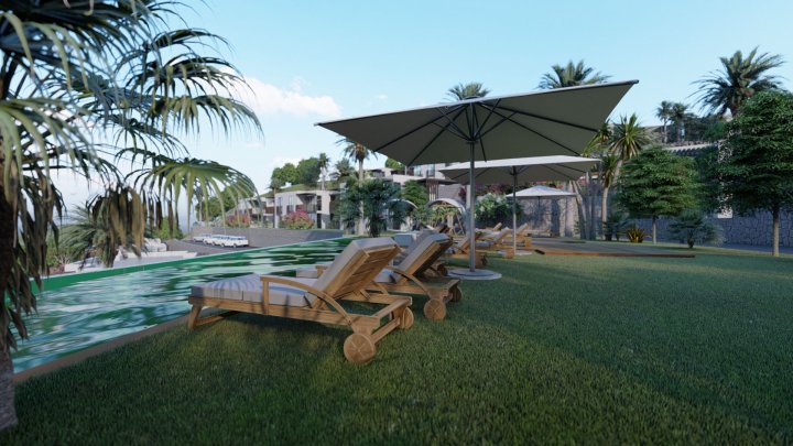 Maison de ville 1 chambre à vendre avec vue sur la mer à Bodrum