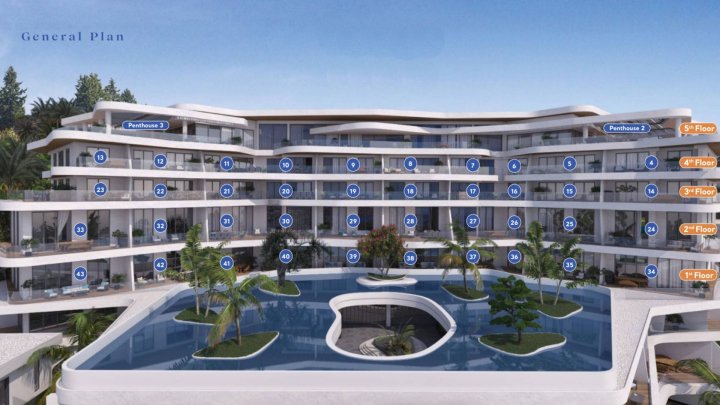 Complexe en bord de mer avec une vue imprenable à Bodrum