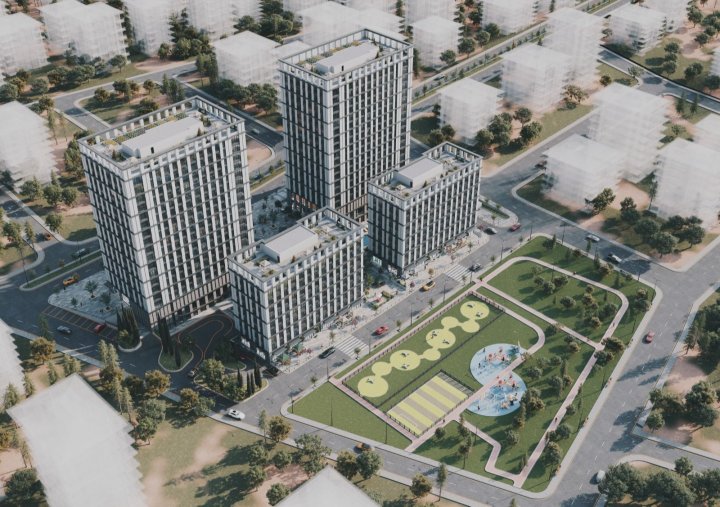 Апартаментҳо барои фурӯш дар Умронӣ, Истанбул - 1 ва 2 ҳуҷра бо шаҳрвандӣ ва ҳавз