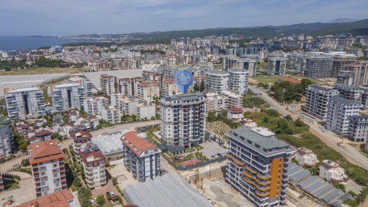 برای فروش آپارتمان یک خوابه با چشم انداز دریا و استخر در آوسالر، آلانیا برای سرمایه گذاری