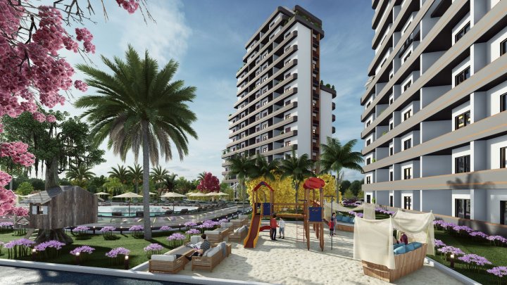 Mersin Mezitli Lejligheder til Salg: Fitnesscenter, Pool og Sikkerhed Inkluderet