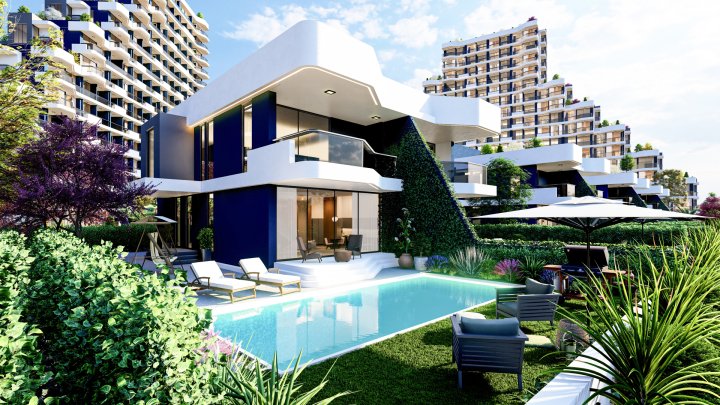 Borgerskabsberettigede lejligheder med 1, 2, 4 soveværelser i Erdemli med havudsigt