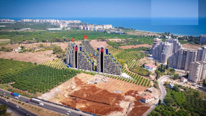 Borgerskabsberettigede lejligheder med 1, 2, 4 soveværelser i Erdemli med havudsigt