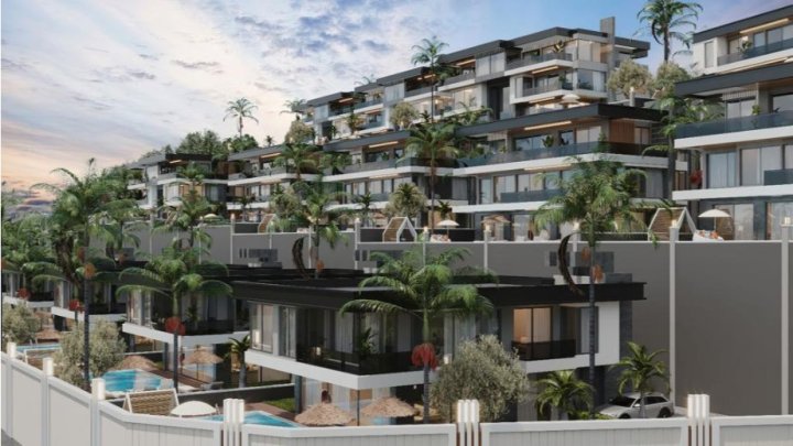 Alanya Tepe'de Satılık Özel Havuzlu 3+1 ve 7+1 Villa
