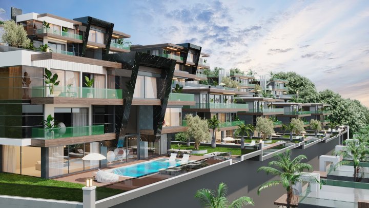 Alanya Tepe'de Satılık Özel Havuzlu 3+1 ve 7+1 Villa