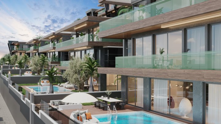 Alanya Tepe'de Satılık Özel Havuzlu 3+1 ve 7+1 Villa