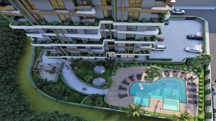 آپارتمان های برای فروش در آوسالار، آلانیا: ۲-۳ اتاق خواب با استخر