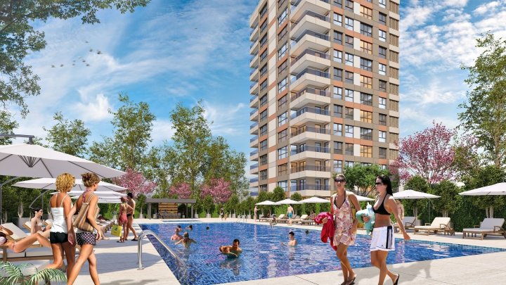 1-4 Утоқи хоб дар Чекмекой, Истанбул бо ҳавзи шеносонӣ ва шаҳраки шаҳрвандӣ омода