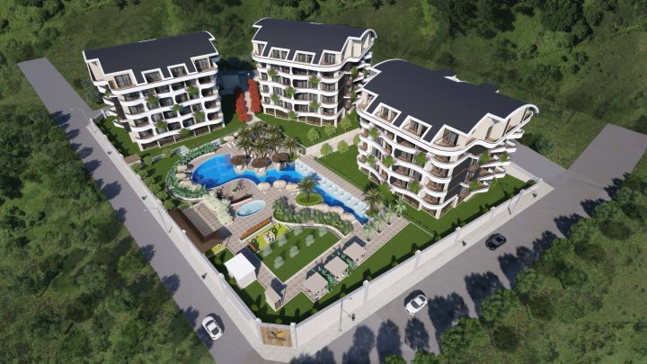 Apartamenty z 1-3 sypialniami na sprzedaż w Obie, Alanya z basenem i dostępem do miasta