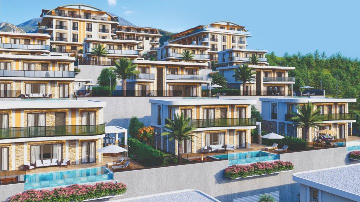 Invest in Alanya Kargicak's 1-4-8 Bedroom Apartments with Sea View and Citizenship