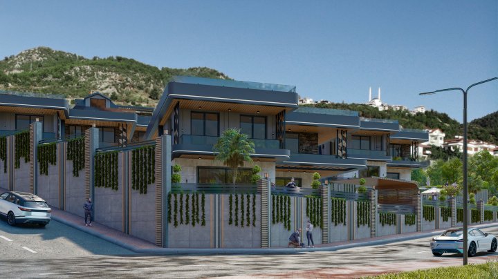 Alanya Tepe'de, Deniz ve Şehir Manzaralı 3+1 ve 4+1 Satılık Villalar