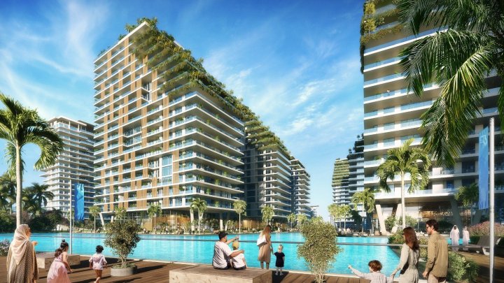 Modernes Leben in der Wasseroase in Dubai