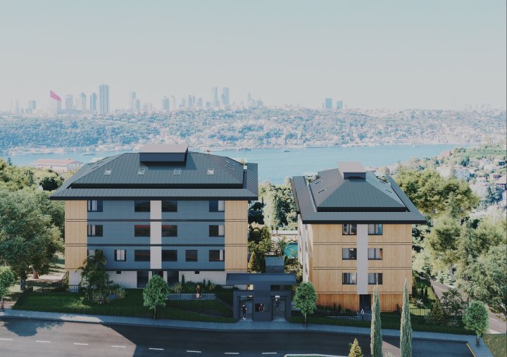 Istanbul Uskudar lejligheder til salg: statsborgerskab, swimmingpool og moderne faciliteter