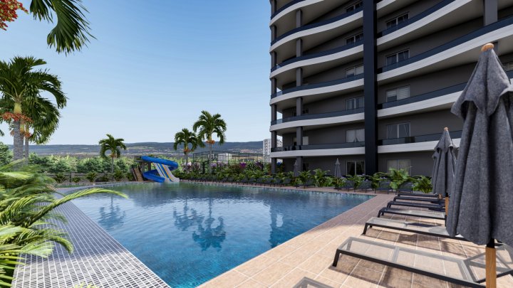 Apartment with Pool and Close to the Sea in Mersin, Erdemli - 1 and 2 Bedrooms for Sale