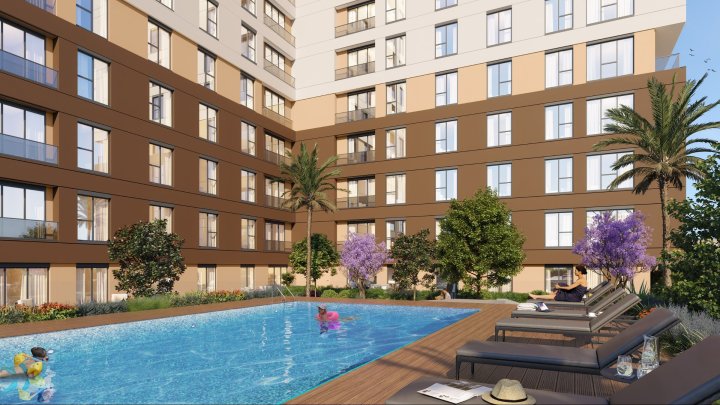 Moderne liv i massivt kompleks i Zeytinburnu, Istanbul