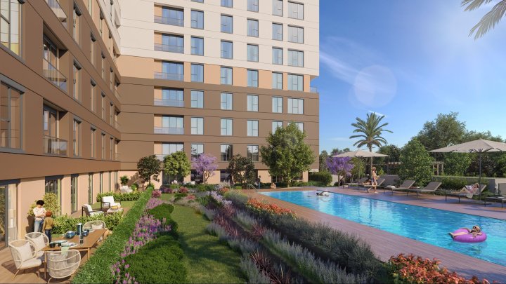 Moderne liv i massivt kompleks i Zeytinburnu, Istanbul